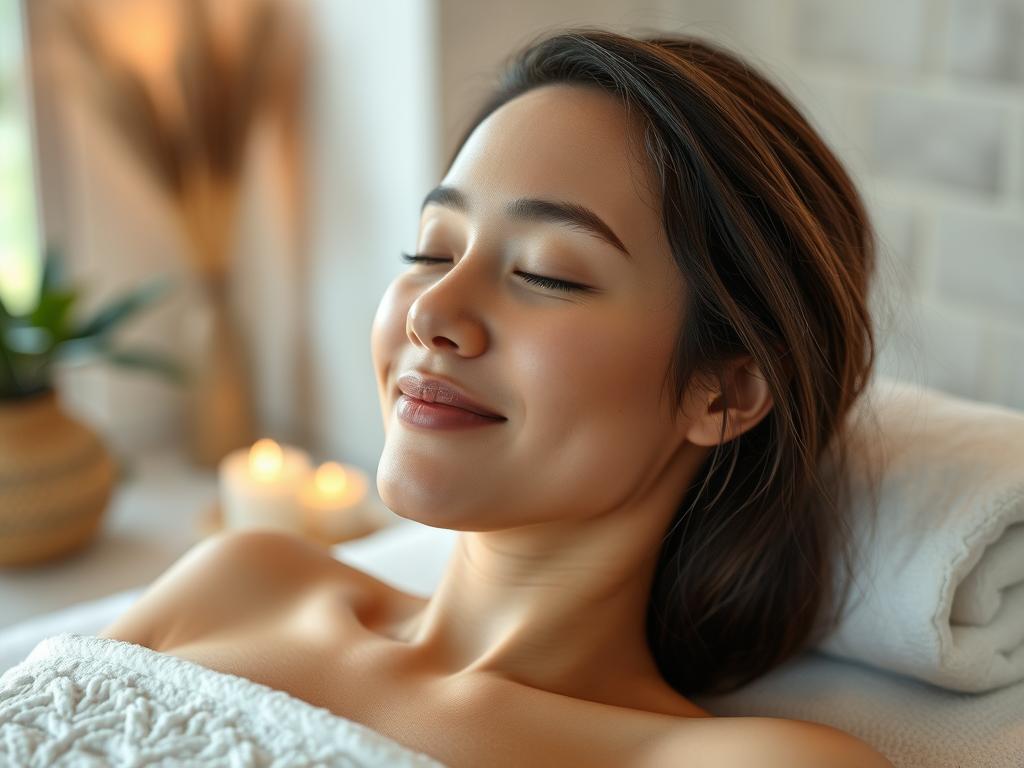 Korzyści masażu balijskiego - osoba po masażu balijskim odczuwająca relaks