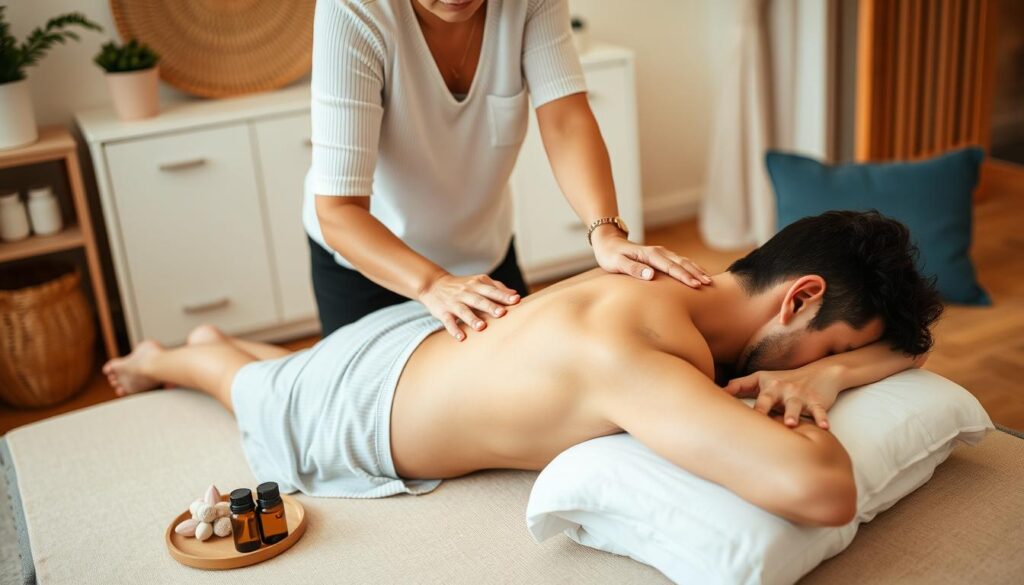 Masaż relaksacyjny wykonywany w warunkach domowych z wykorzystaniem podstawowych technik