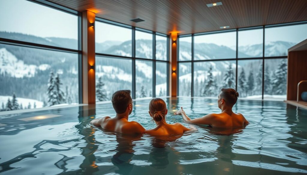 Para odpoczywająca w strefie wellness w jednym z beskidzkich hoteli