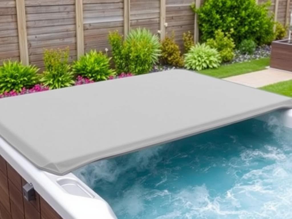 Pokrywa termiczna na jacuzzi ogrodowym pomagająca w utrzymaniu ciepła