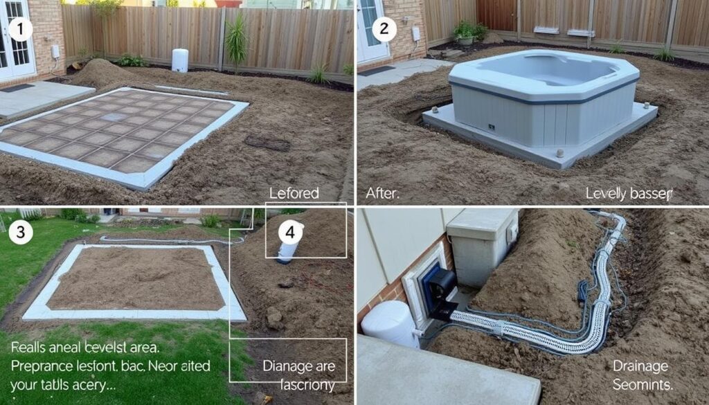 Przygotowane podłoże pod instalację jacuzzi ogrodowego