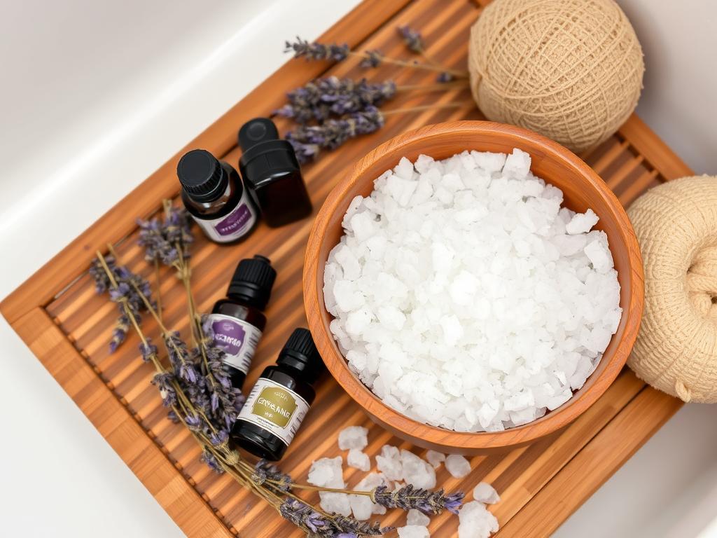 Sól do kąpieli Epsom i olejki eteryczne do domowego spa