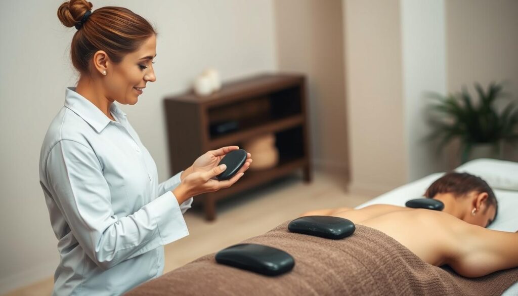 Konsultacja przed masażem gorącymi kamieniami - rozmowa z terapeutą