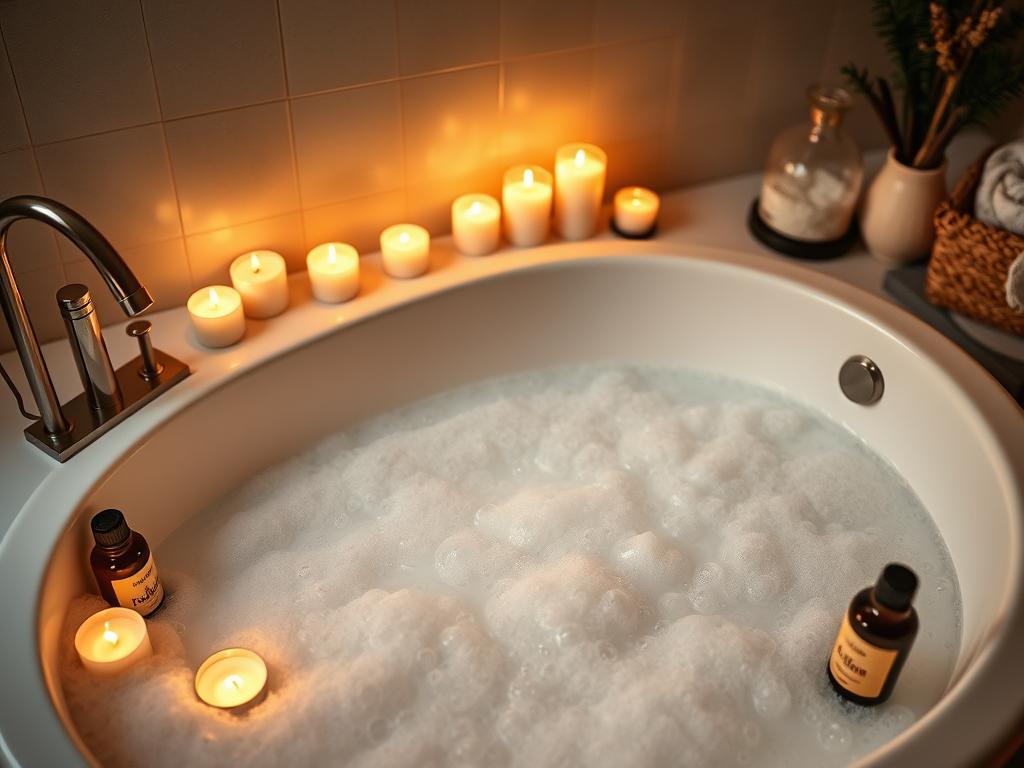 Relaksująca kąpiel z pianą i świecami jako pomysł na wieczorny relaks