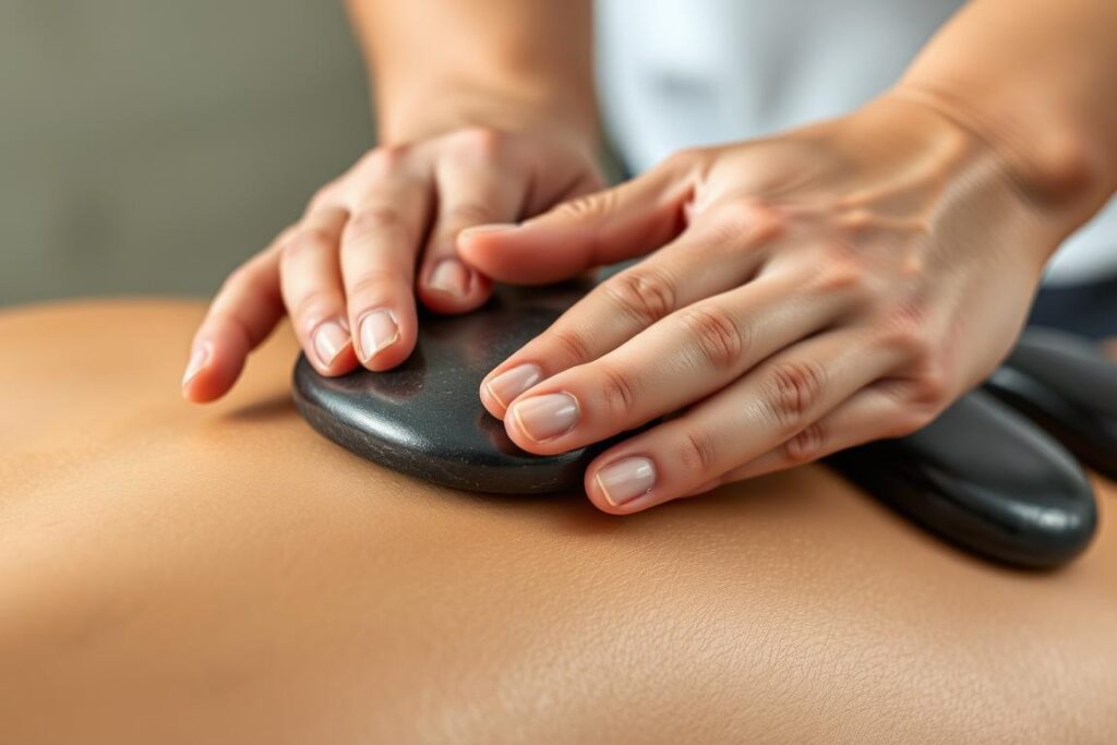 Technika masażu gorącymi kamieniami - prawidłowy chwyt kamienia i ruch masujący